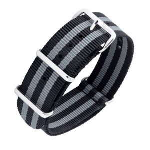 Bracelete Estilo Nato Clássica Grey Stripes – Polida