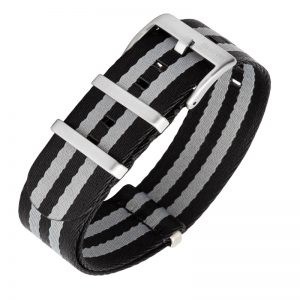 Bracelete Estilo Nato Premium Grey Stripes