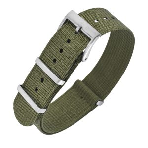 Bracelete Estilo Nato Ribbed Military Green